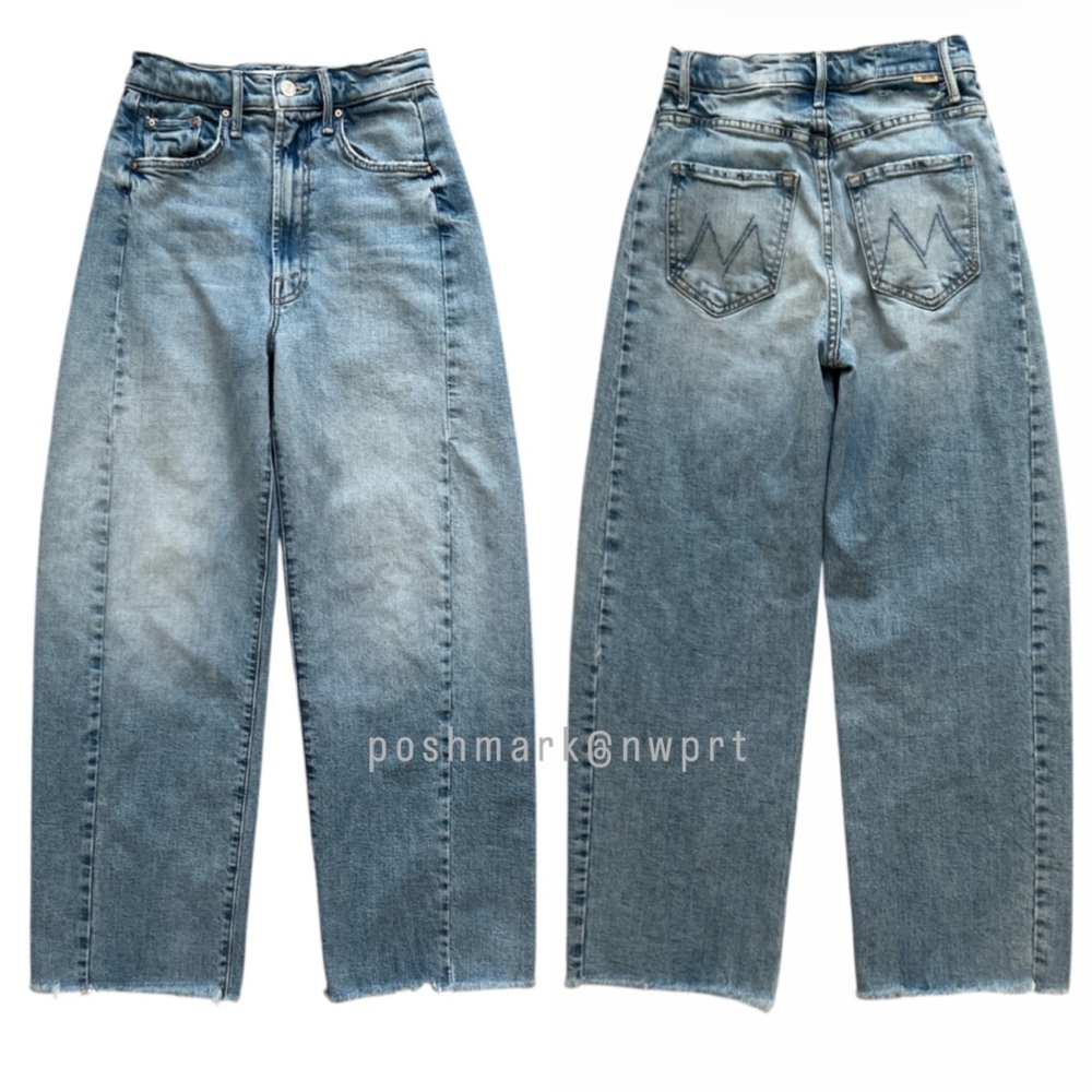 MOTHER Half Pipe Ankle Fray I Confess High Waist Wide Leg Crop 23 - Picture 5 of 16